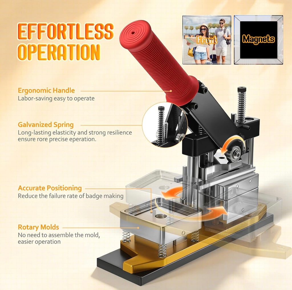 Infinity Magnets™ 2” x 2” Photo Magnet Maker Kit – Custom Refrigerator Magnet Press Machine with Cutter, 200 Magnet Kits & Photo Paper