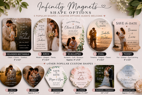 Custom Save the Date Magnets | Personalized Wedding Photo Magnets | Infinity Magnets